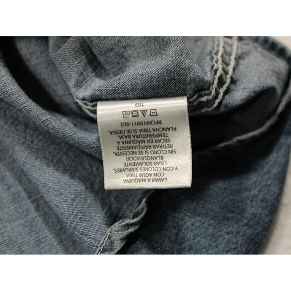 Faded Glory Denim Button Up Shirt Mens Size 2XL Blue Long Sleeve EUC - Picture 12 of 13